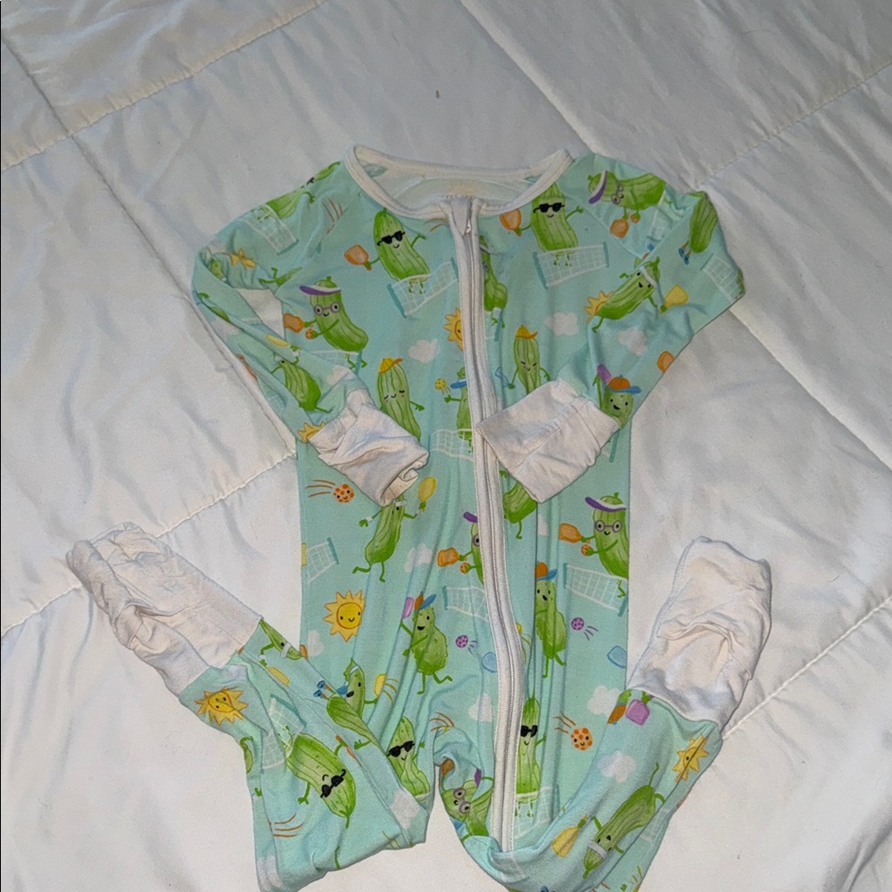 Little Sleepies "Pickle Power" bamboo zippy
